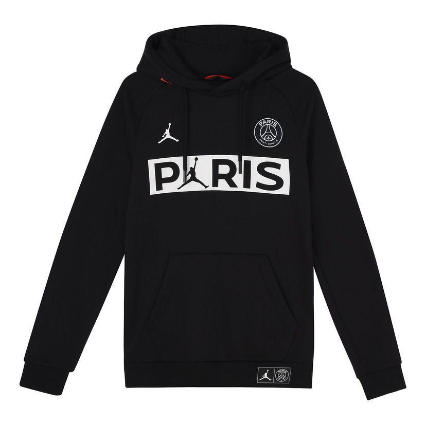 Pulover Jordan Paris Saint-Germain Logo Print Hoodie Črna | BQ8351-010