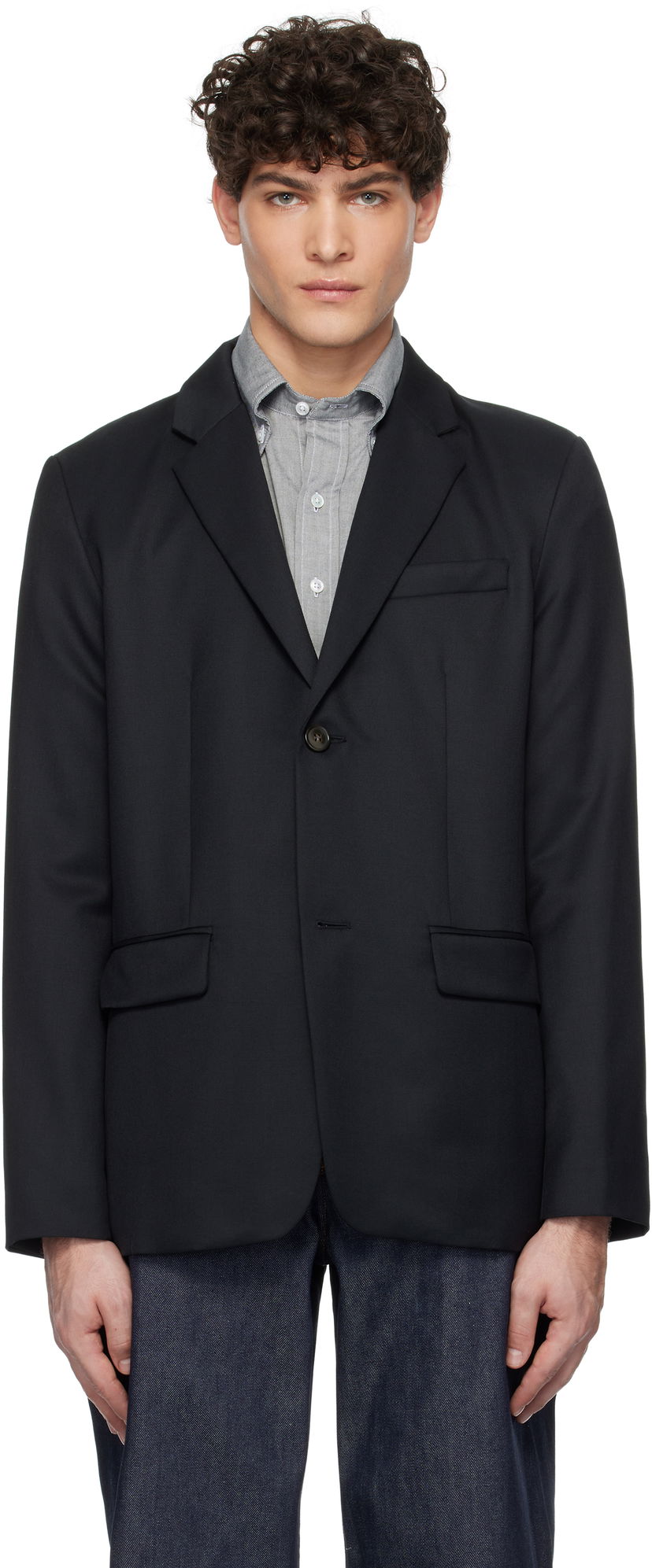 Jakna A.P.C. Single-Breasted Blazer Črna | WOAPO-H03136