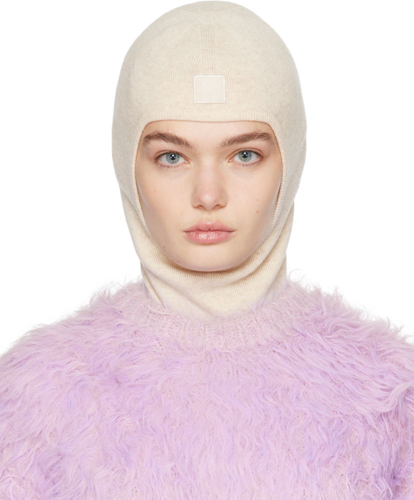 Beanie Acne Studios Acne Studios Face Logo Balaclava Bež | C40391-