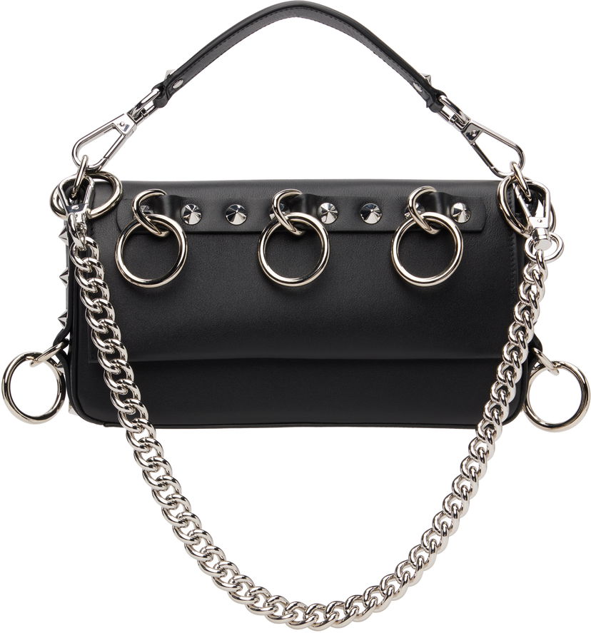 Torbica R13 Vivian Studded O-Ring Chain Bag Črna | R13WA061-A001