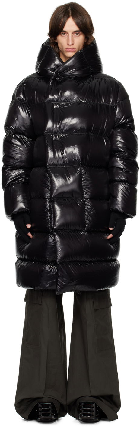 Plašči Rick Owens Black Porterville Hooded Liner Down Coat Črna | RU02D6998 NLD3