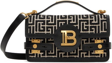 Torba za čez ramo Balmain Balmain B-Buzz 24 Canvas and Leather Bag Črna | EN1DA829TJGH, 0
