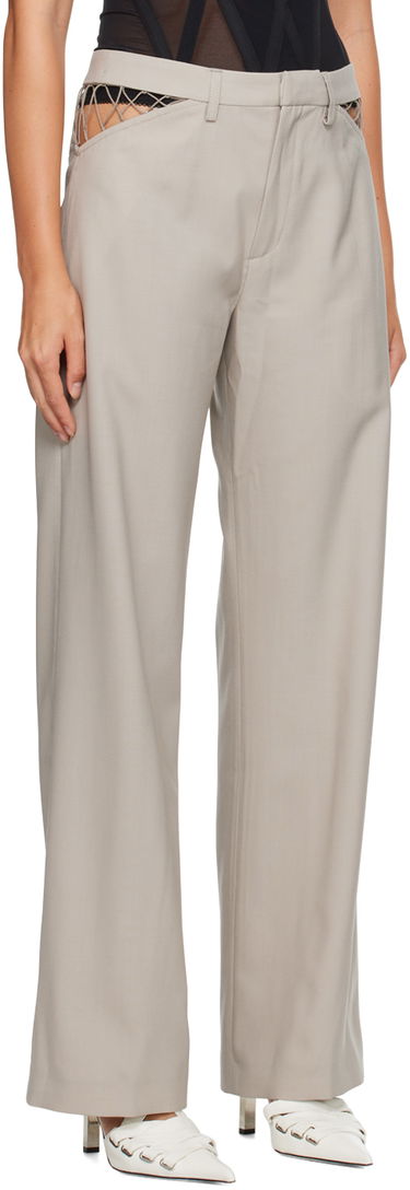 Hlače Dion Lee Picot Detail High-Waisted Trousers Črna | C2151P23, 4