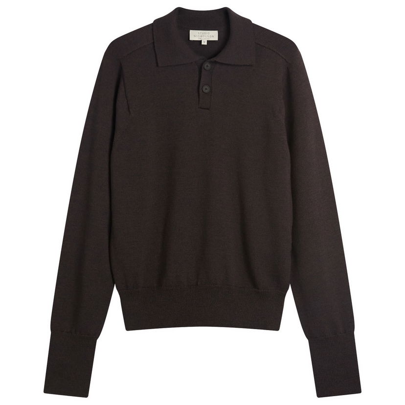 Pleteni pulover Studio Nicholson Polo Knit Rjava | SARKSNM-1384-WAL