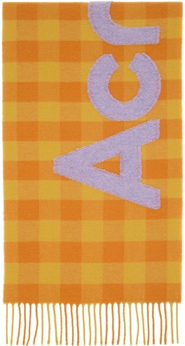 Oblačila Acne Studios Orange Check Scarf Oranžna | CA0262-, 0
