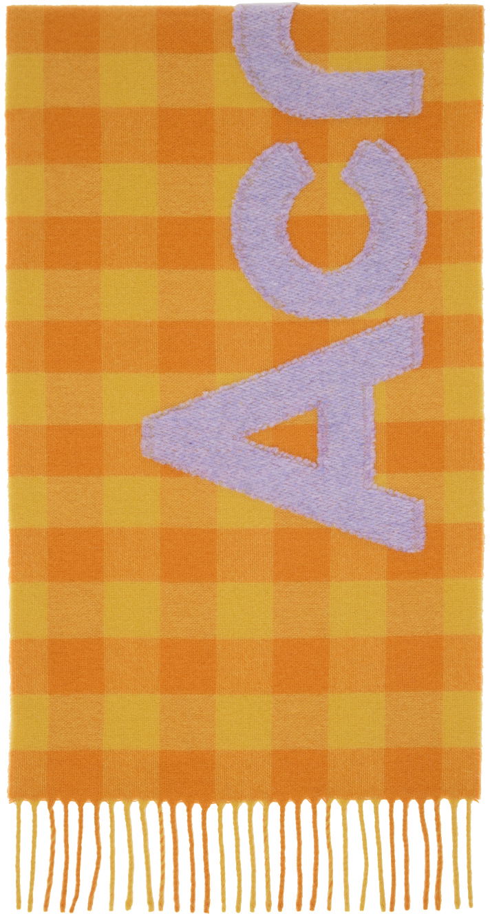 Oblačila Acne Studios Orange Check Scarf Oranžna | CA0262-