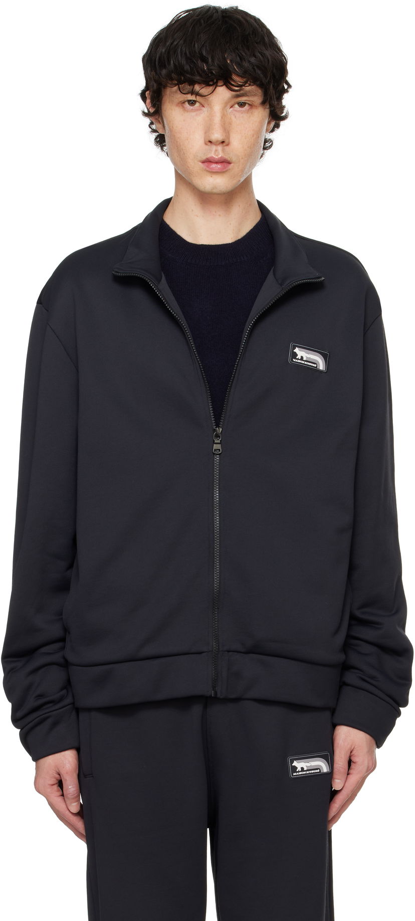 Jakna MAISON KITSUNÉ Fox Track Jacket Črna | NM02115KM0322