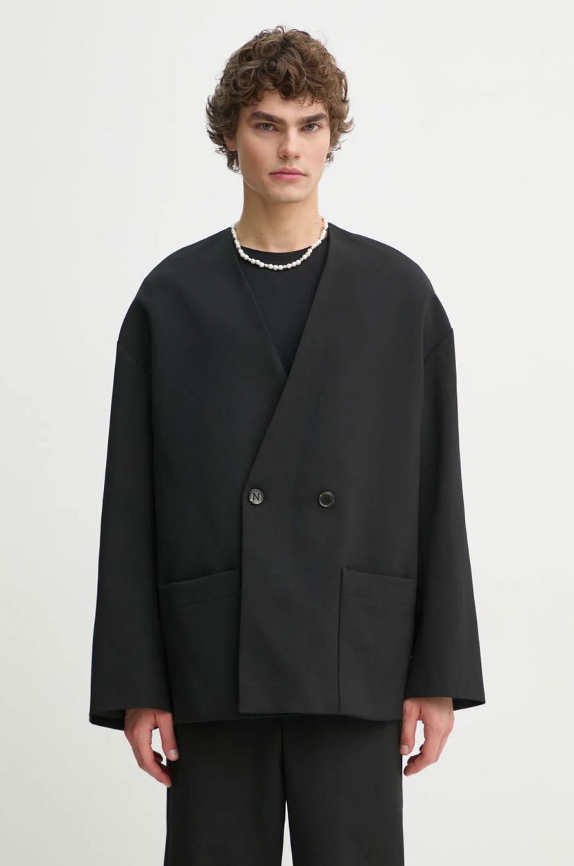 Jakna Nanushka Nanushka CEDRIC Wool Blend Blazer Črna | NM24FWJK24499