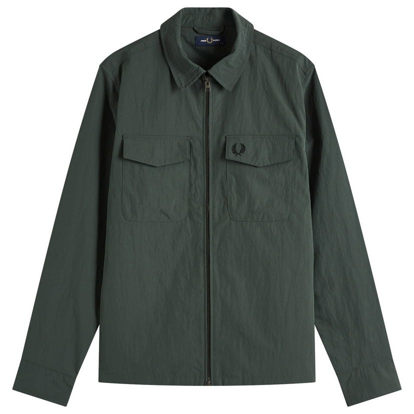Srajce Fred Perry Fred Perry Zip Through Overshirt, Size Large Zelena | M5684-X89