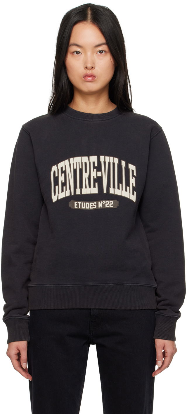 Pulover Études Études Story Centre-Ville Sweatshirt Črna | H23MM205A01595
