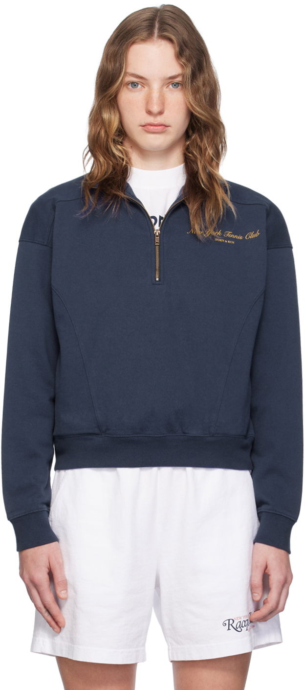 Pulover Sporty & Rich Navy 'NY Tennis Club' Sweatshirt Mornarica | WS069S406NN