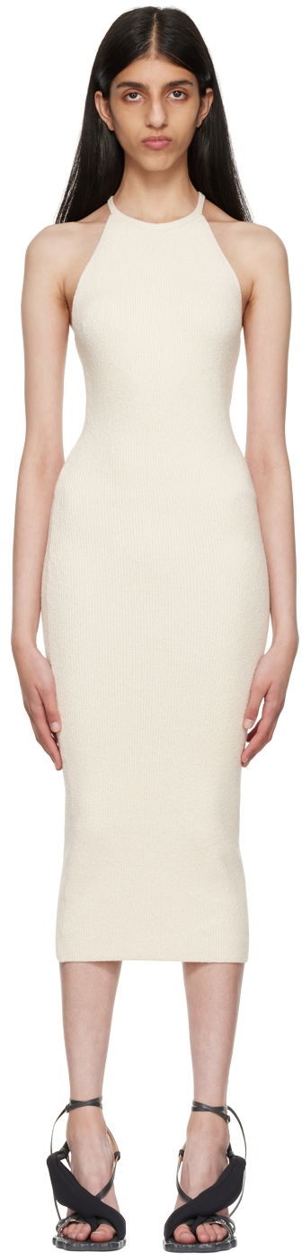 Obleke Helmut Lang Helmut Lang Beaded Tank Midi Dress Bela | M05HW702