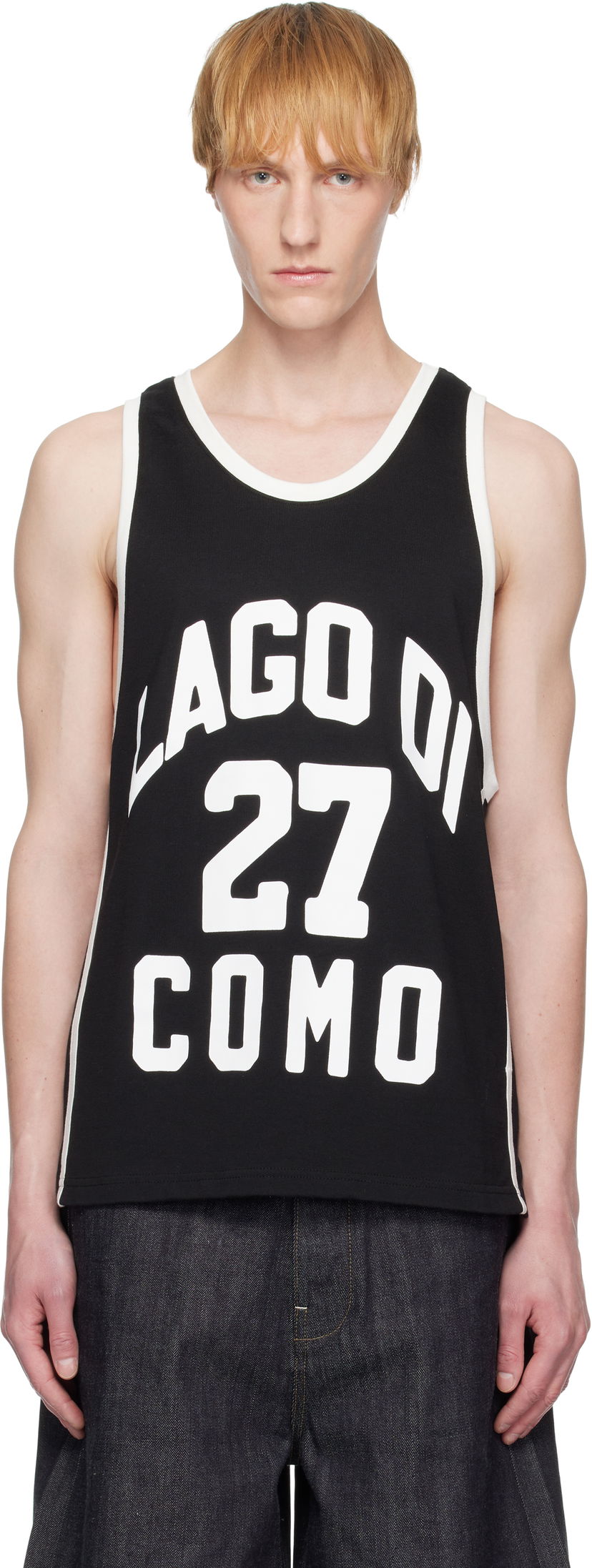 Majica brez rokavov Rhude Rhude Como 1907 Edition Jersey Tank Top Črna | RHSS25TA01230
