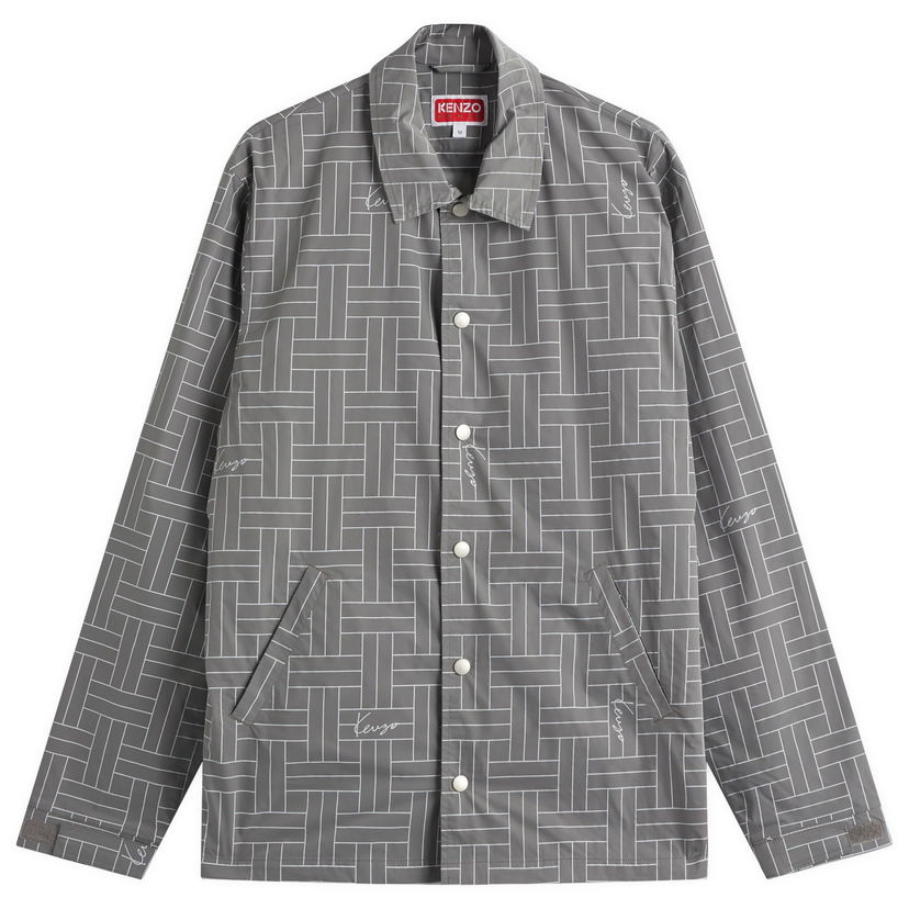 Vetrovka KENZO Kenzo Men's Weave Coach Jacket, Size Large Siva | FF55BL0619NJ-96