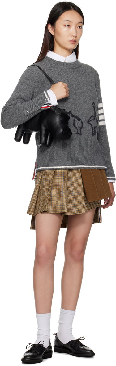 Pleteni pulover Thom Browne Thom Browne Merino Wool Geese Intarsia Sweater Siva | FKA499A-Y1029, 3