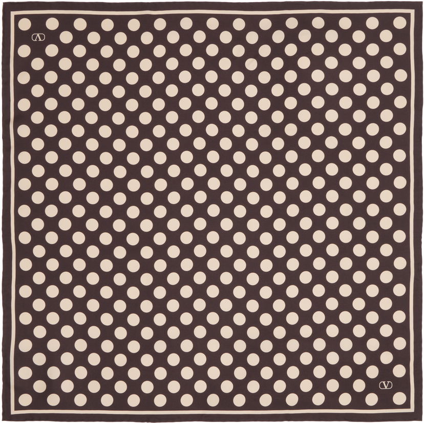 Šala Valentino Valentino Garavani Polka Dot Silk Scarf Rjava | 7Y2EK008QEM
