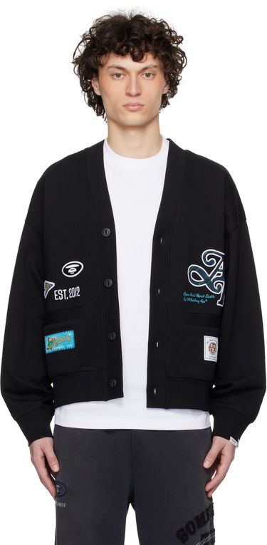 Pleteni pulover AAPE by A Bathing Ape AAPE by A Bathing Ape Main Cardigan Črna | AAPSWMC324XXNBKX, 0