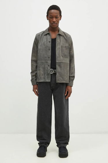 Srajce Samsoe Samsoe Samsoe Samsoe Saruffo X C Leather Shirt Jacket Siva | M24400053, 5