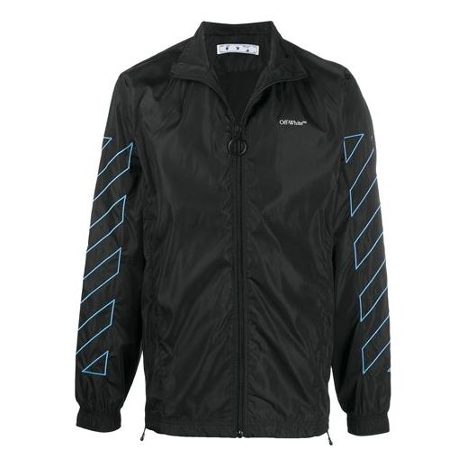 Vetrovka Off-White Diagonal Stripes Zipper Jacket Črna | OMEA233F20FAB0011040