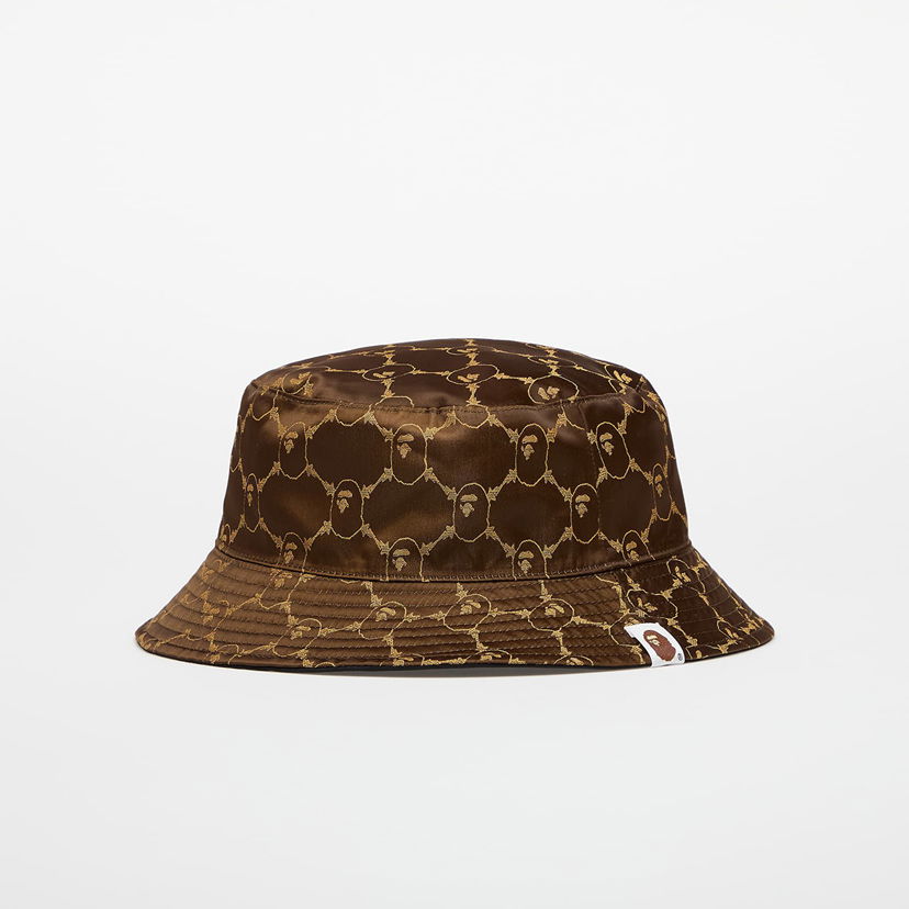 Klobuk BAPE A BATHING APE College Monogram Reversible Bucket Hat Rjava | 001HTL301305MBLK
