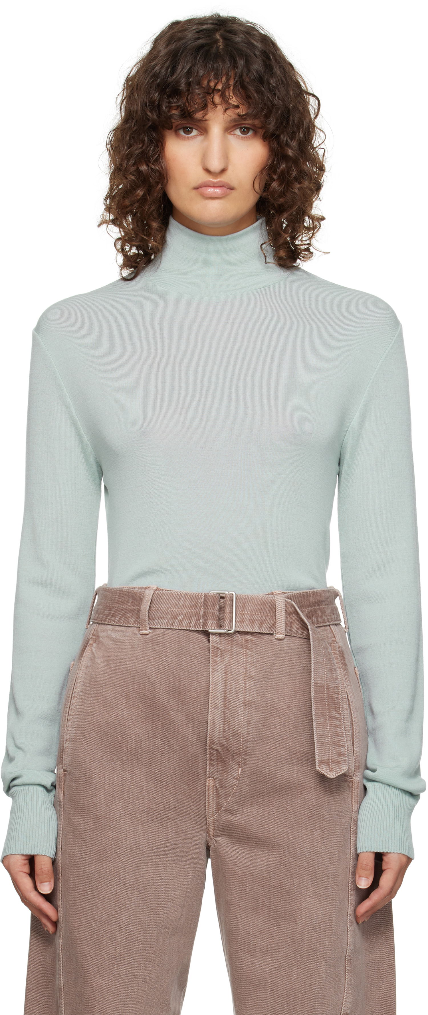 Pleteni pulover LEMAIRE Lemaire Seamless Turtleneck Sweater Zelena | TO1280 LK1032, 0
