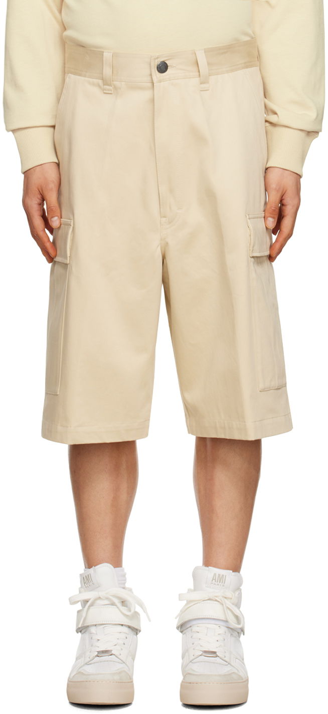 Kratke hlače AMI Pocket Shorts Bela | HSO400.CO0009, 0
