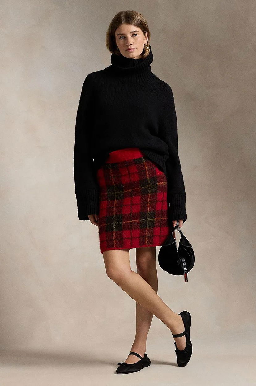 Krila Polo by Ralph Lauren Red Mini Plaid Skirt Rdeča | 211947923