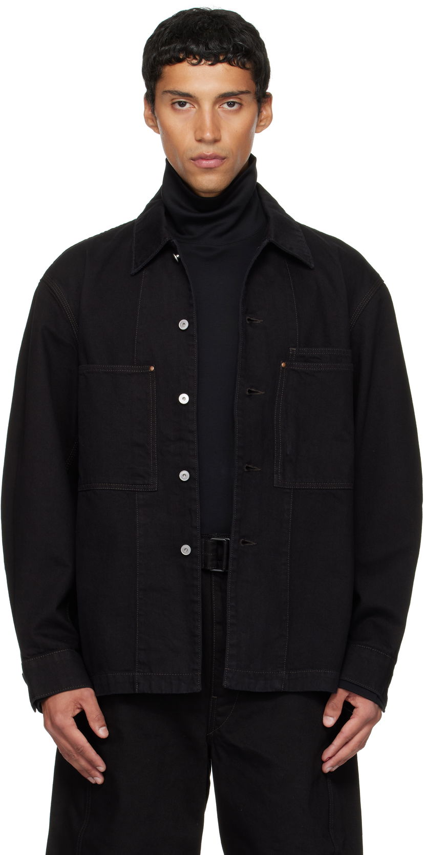 Srajce LEMAIRE Lemaire Workwear Denim Overshirt Črna | OV1024 LD1064