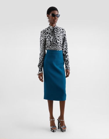 Srajce Dolce & Gabbana Leopard Charmeuse With Bow Bela | F5T19TFSADDHI13N, 1