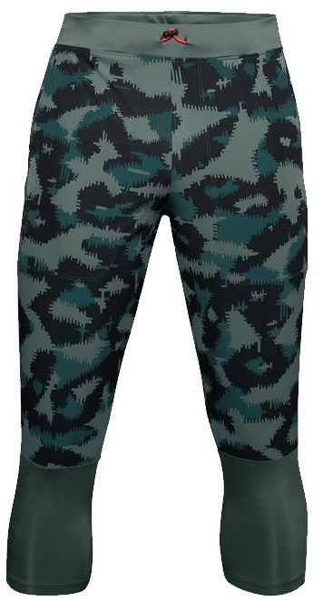 Trenirka Under Armour Camouflage Print Cropped Running Leggings Zelena | 1356165-424