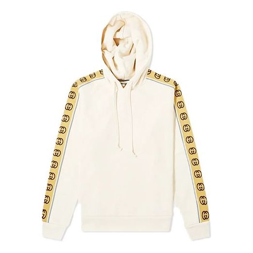 Pulover Gucci Side Sleeve Logo Hoodie Bela | 596230-XJBUW-9230