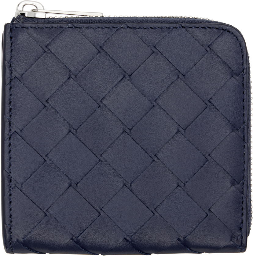 Denarnica Bottega Veneta Bottega Veneta Intrecciato Square Zip Wallet Mornarica | 817741VCPQ53262