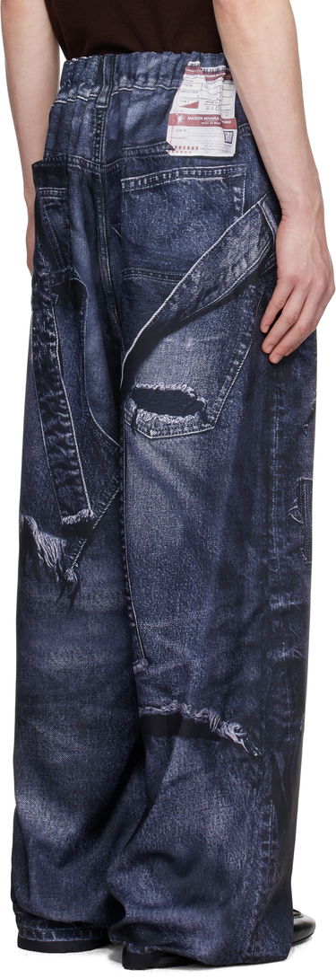 Kavbojke Maison MIHARA YASUHIRO Maison MIHARA YASUHIRO TALKING ABOUT THE ABSTRACTION Edition Trompe-l'oeil Wide Leg Trousers Modra | C14PT404, 2