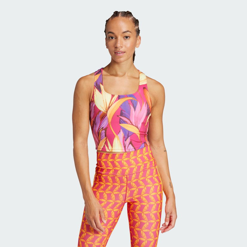 Majica brez rokavov adidas Performance adidas x FARM Rio Training Crop Tank Top Roza | JD6307