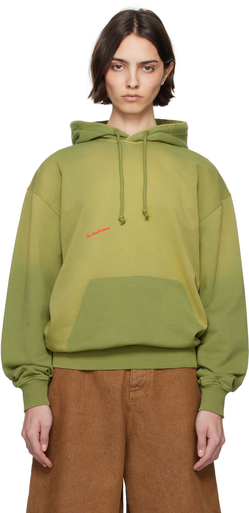 Pulover JW Anderson JW Anderson Dip Dye Hoodie Zelena | JW0237-PG1801