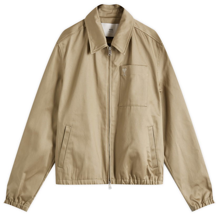 Jakna AMI AMI Paris ADC Zipped Cotton Jacket Bež | HJK059-CO0103-375