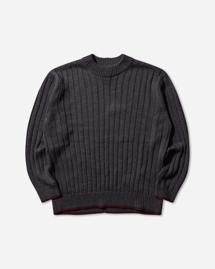Pleteni pulover GR10K Rib Crew Neck Workwear Sweater Siva | CGB41207CZ62 62