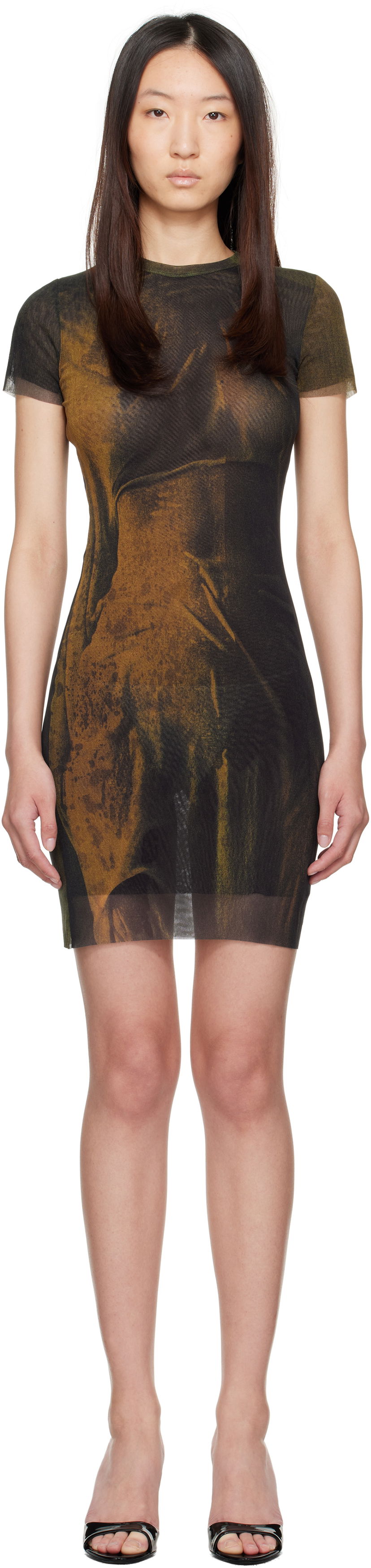 Obleke Jean Paul Gaultier Jean Paul Gaultier Printed Minidress Rjava | 25/03-W-DR044-M004P-4812
