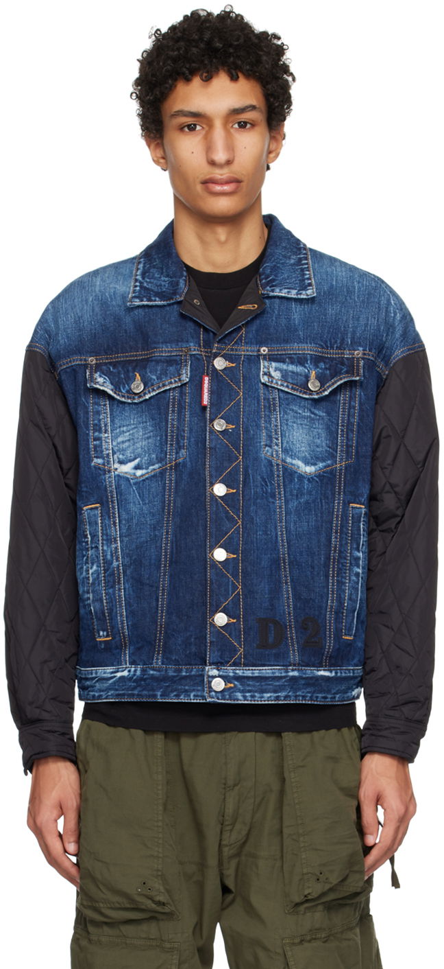 Jakna DSQUARED2 Dsquared2 Dropped Shoulder Denim Jacket Modra | S74AM1348_S30309