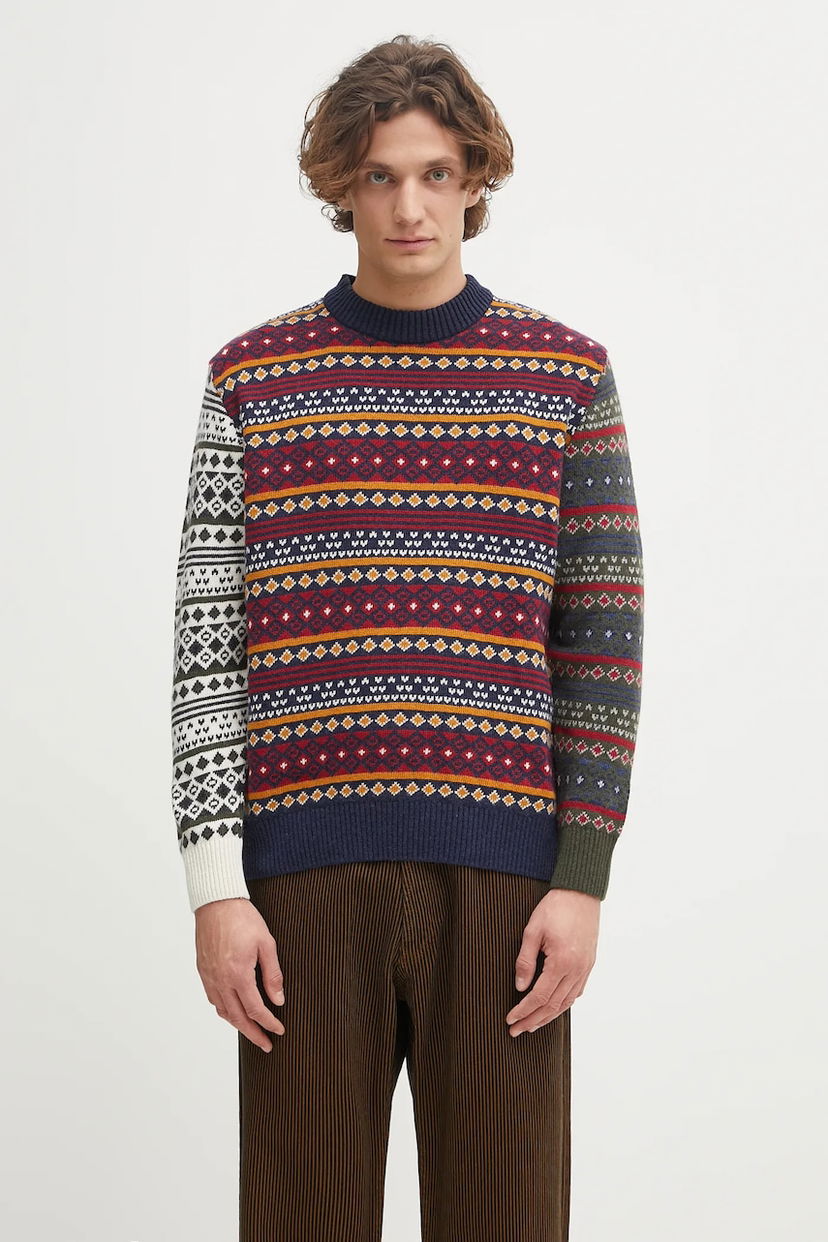 Pleteni pulover Barbour Barbour Patchwork Fair Isle Crew Neck Sweater Večbarvna | MKN1651NY31