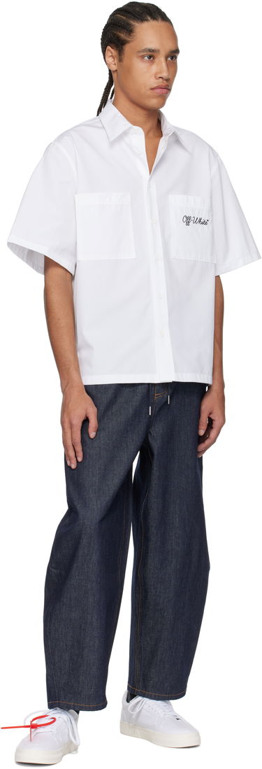 Srajce Off-White Off-White Script Summer Shirt Bela | OMGG002C99FAB0030110, 3