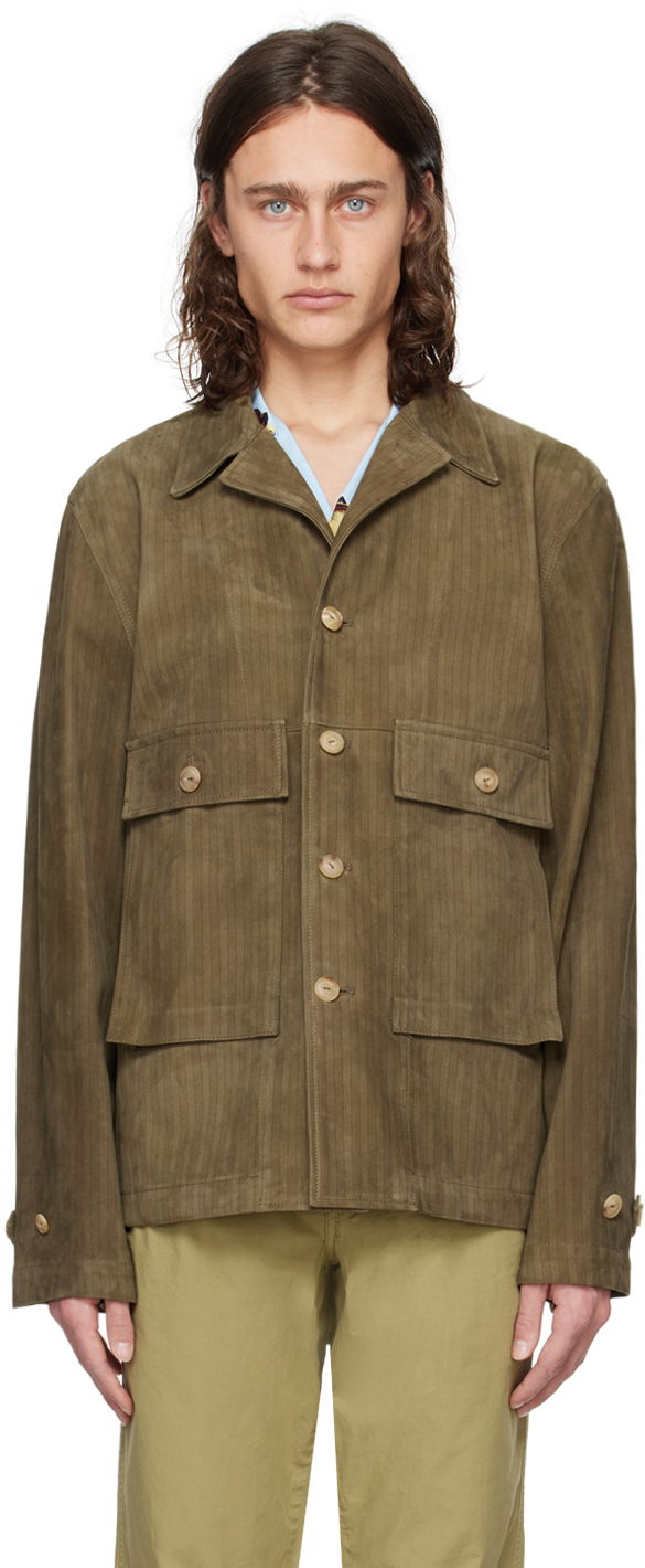 Jakna Paul Smith Paul Smith Printed Suede Jacket Zelena | M1R-840Y-M02362-62