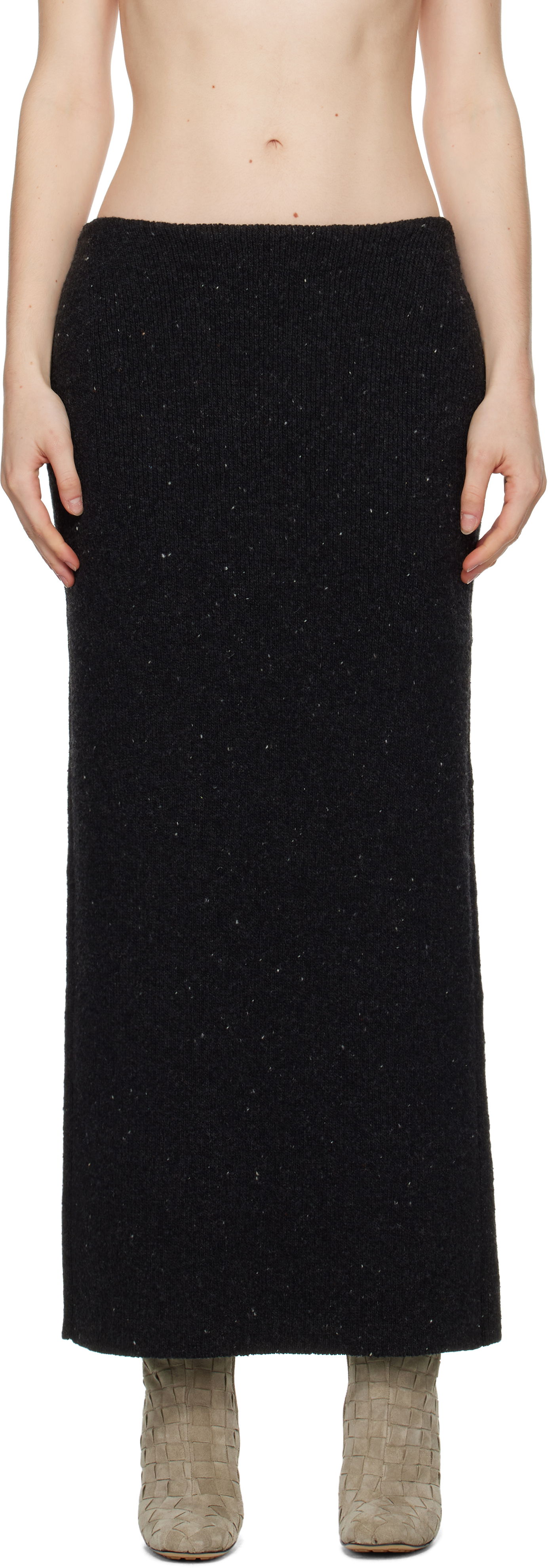 Krila Bottega Veneta Wool Maxi Skirt Črna | 801950 V4TK0, 0