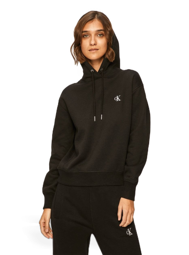 Pulover CALVIN KLEIN Jeans Embroidered Logo Hoodie Črna | J20J213178