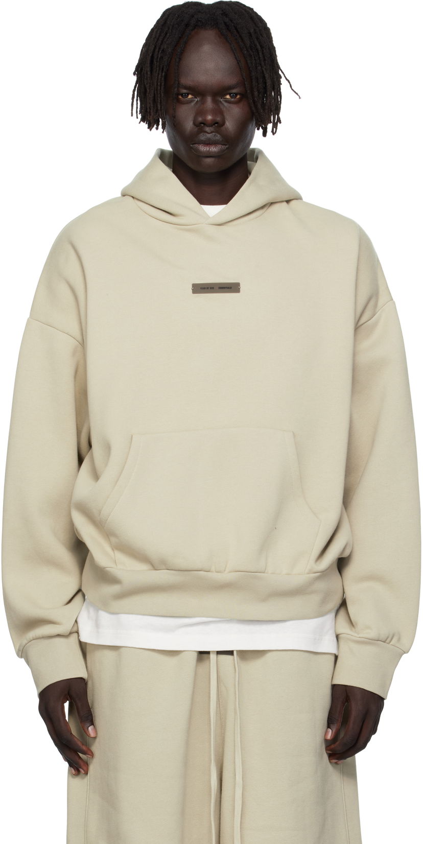 Pulover Fear of God Fear of God ESSENTIALS Classic Fit Fleece Hoodie Bež | 192SP252056F