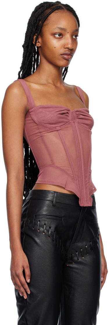 Majica brez rokavov Miaou Miaou Deville Mesh Corset Tank Top Roza | 7034PM1CUR, 1