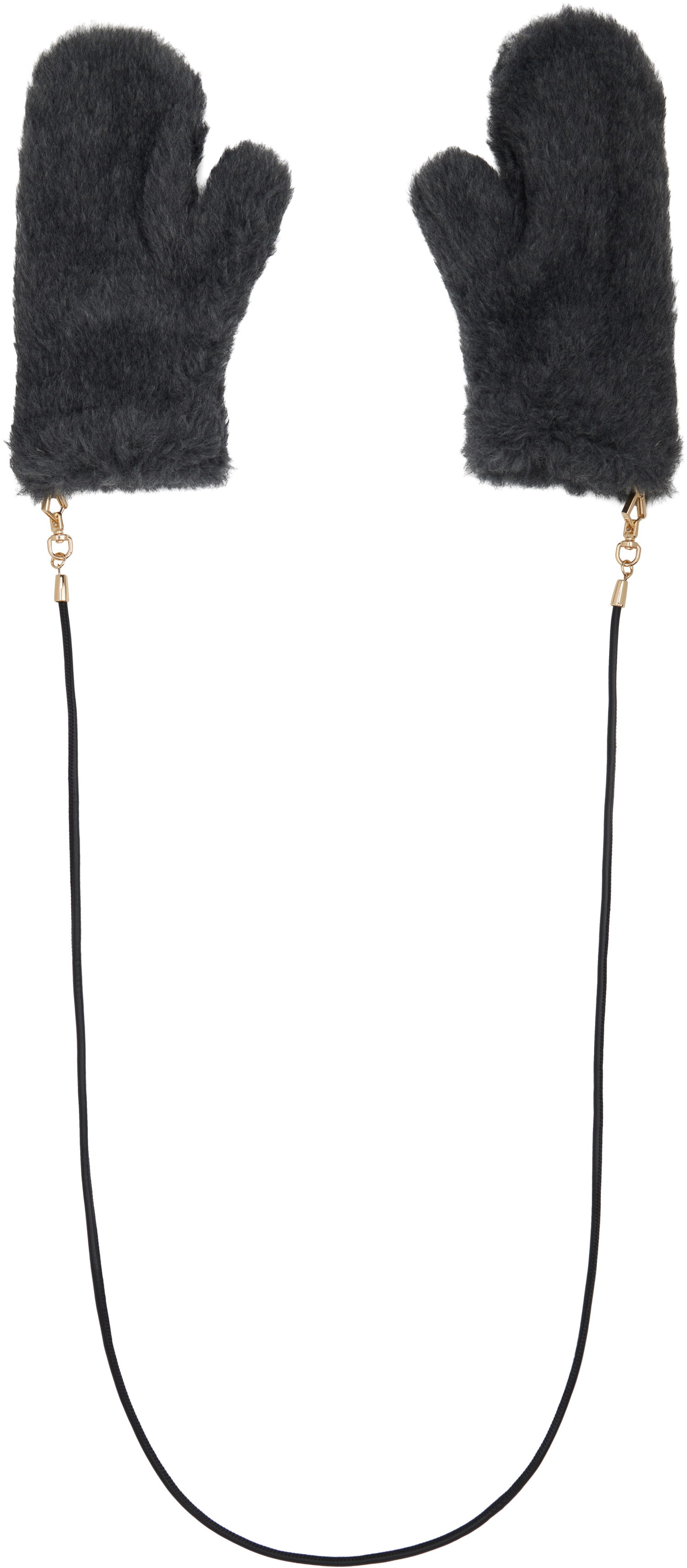 Rokavice Max Mara Max Mara Faux Fur Mitts with String Siva | 2524566082600, 0