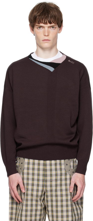 Pleteni pulover KIKO KOSTADINOV Kiko Kostadinov Vig Multi Collar Sweater Rjava | KKAW25KN04-97, 0