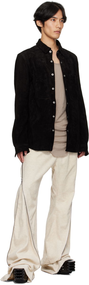 Jakna Rick Owens Rick Owens Concordians Suede Overshirt Črna | RU02E1744 LCS, 3