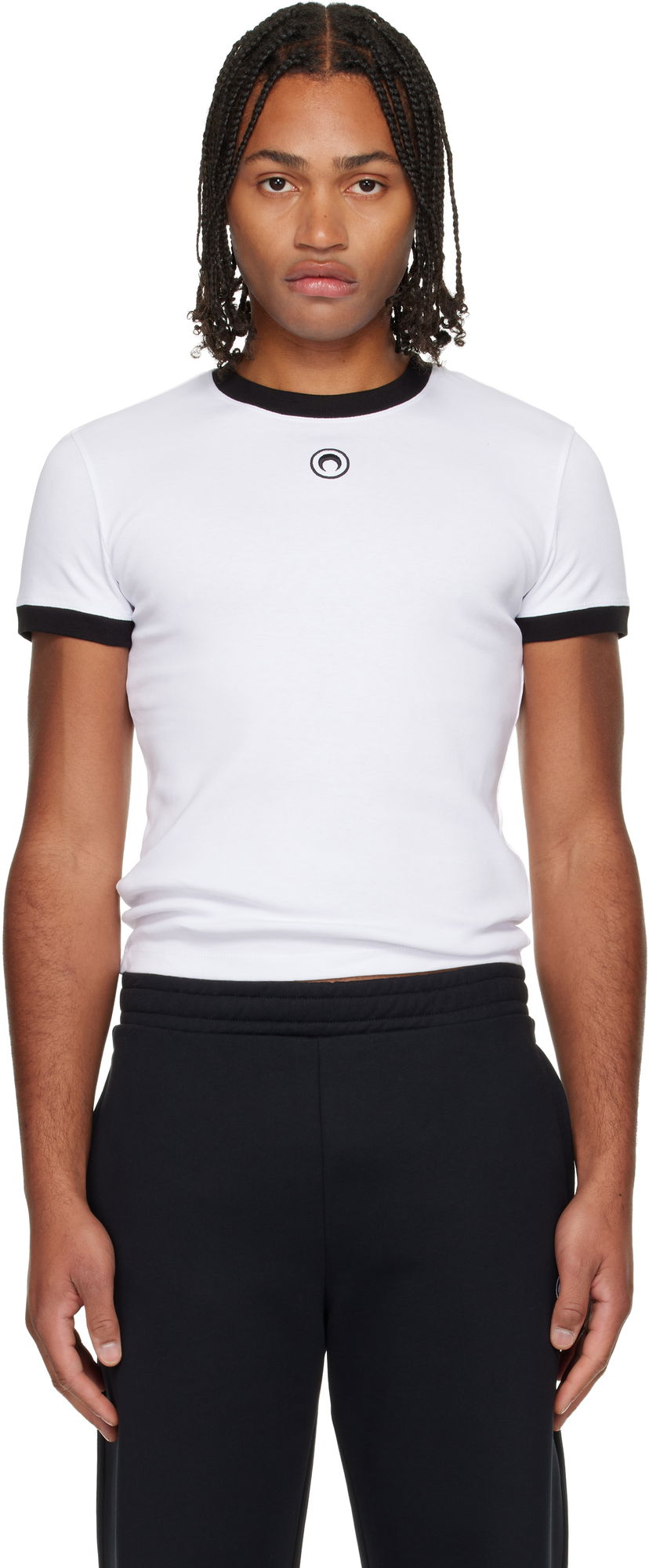 Majica Marine Serre Moon Logo Bicolor Jersey Baby Fit T-shirt Bela | UTT010ACJER0008